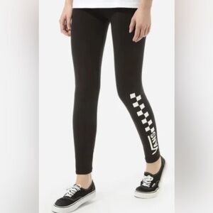 Vans Chalkboard Classic Black Leggings Girls Size Small NWT